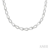 1/4 Ctw Single Cut Diamond Bold Knot Link Fashion Necklace in Sterling Silver